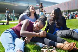 Students on the lawn of the MTCC